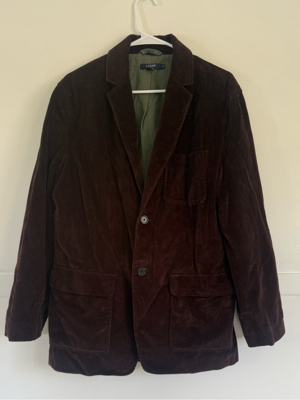 VTG J. Crew Men's Brown Corduroy Blazer Jacket Sport Coat 2 Button Academic Sz M